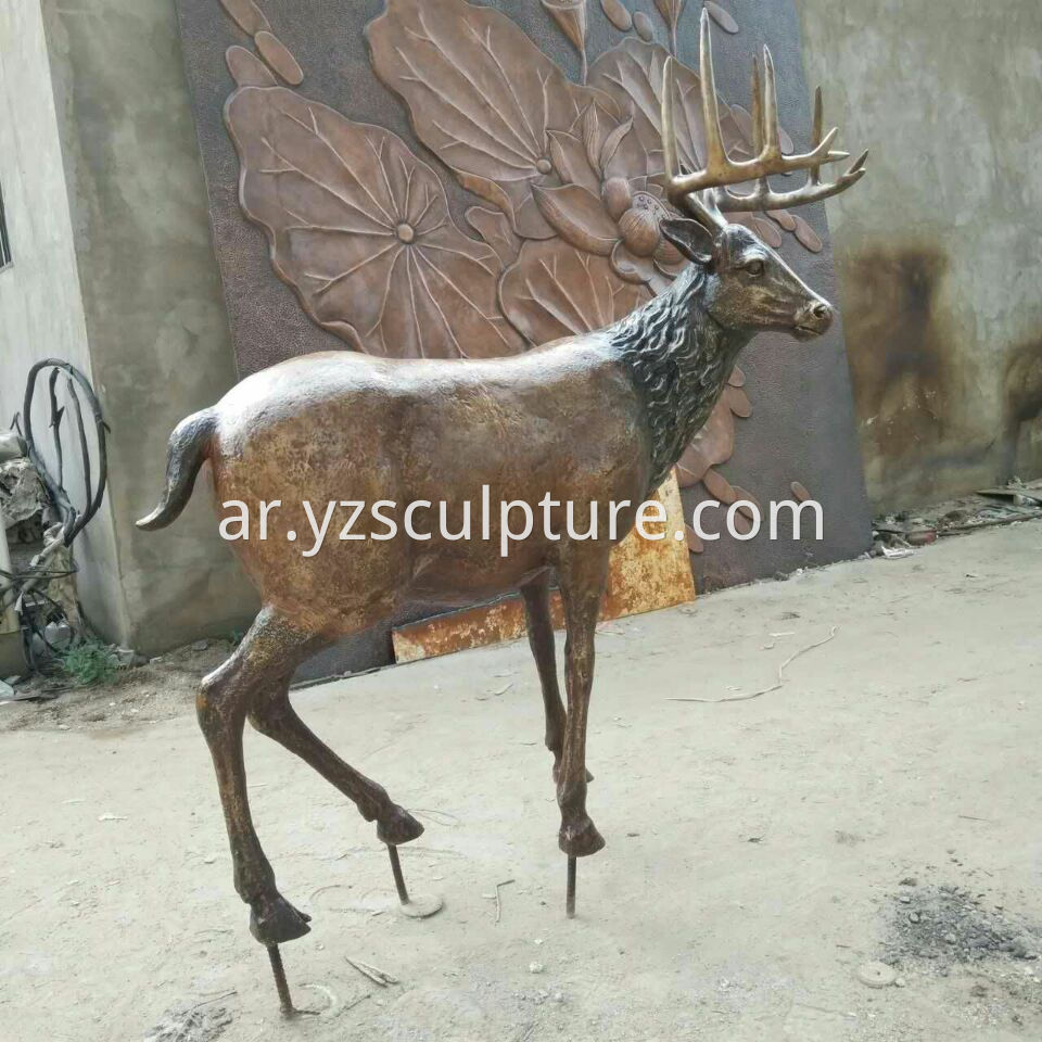 bronze deer statue